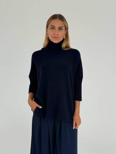 Pullover oversize con collo a cratere