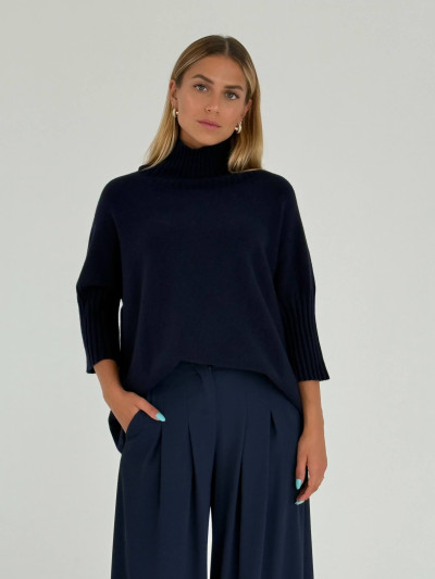 Pullover oversize con collo a cratere