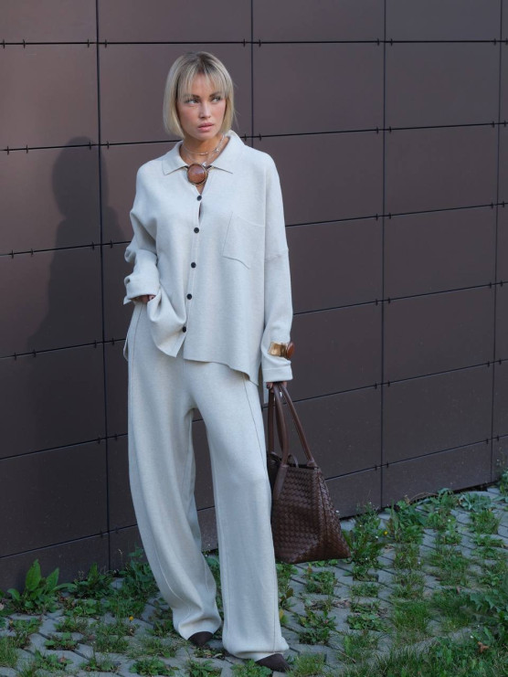 Pantaloni palazzo in maglia