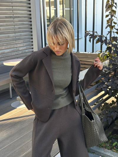 Structured knit cardigan