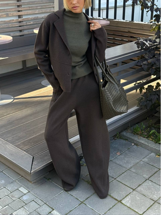 Pantaloni palazzo in maglia