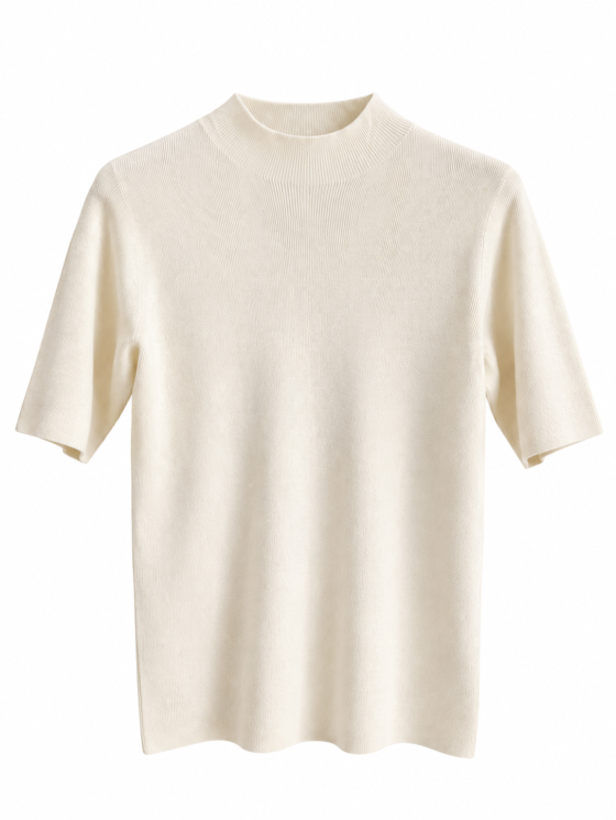 Maglia a coste con collo alto