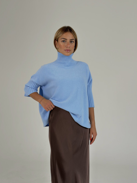 Oversized funnel neck pullover