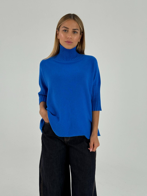 Pullover oversize con collo a cratere