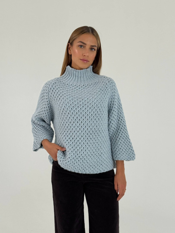 Pullover ampio in maglia lavorata con...