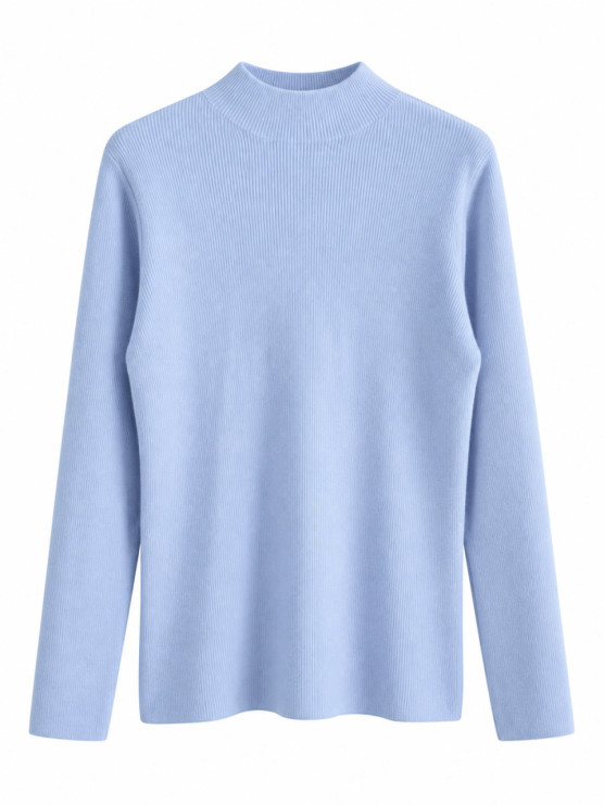 Fine-knit high-neck pullover