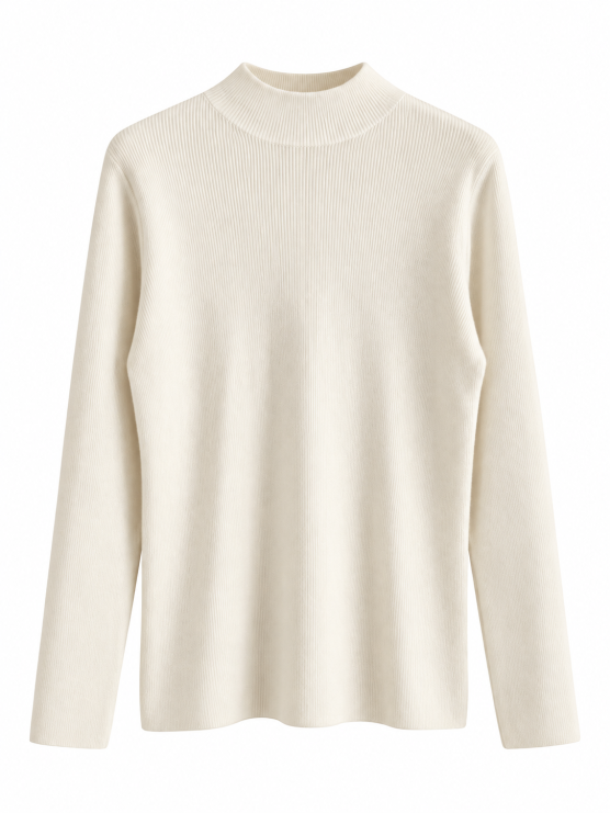 Fine-knit high-neck pullover