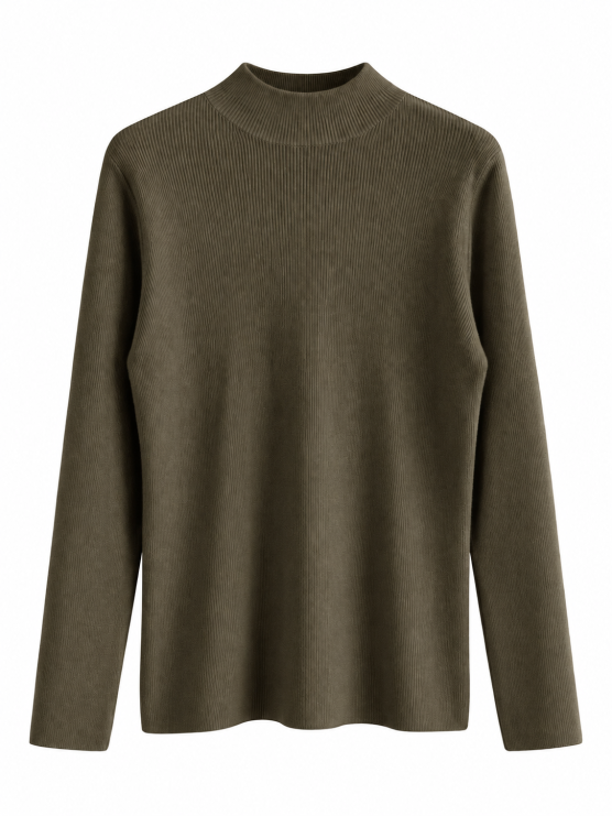Pullover collo alto in maglia fine