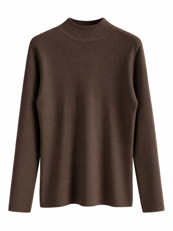 Fine-knit high-neck pullover