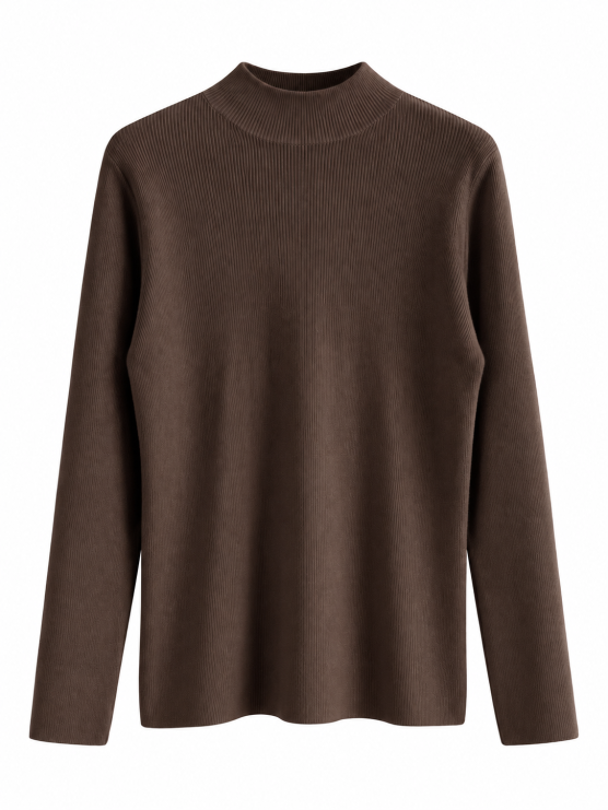 Pullover collo alto in maglia fine