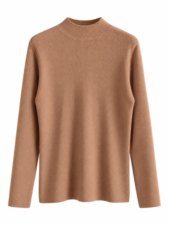 Fine-knit high-neck pullover