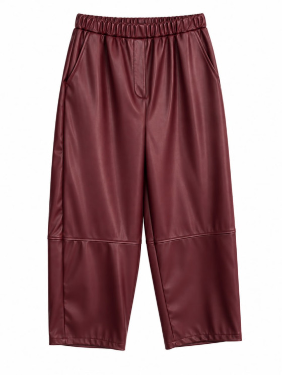 Pantaloni dritti in ecopelle