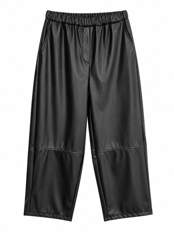 Pantaloni dritti in ecopelle