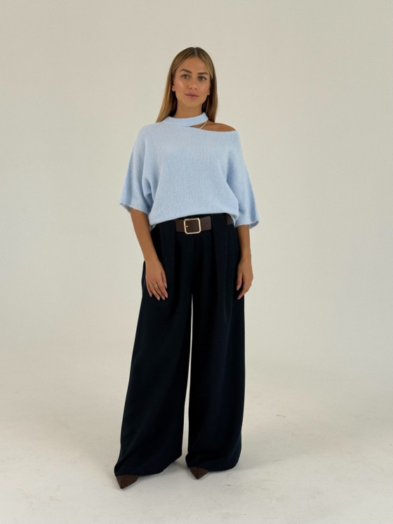 Palazzo trousers with belt