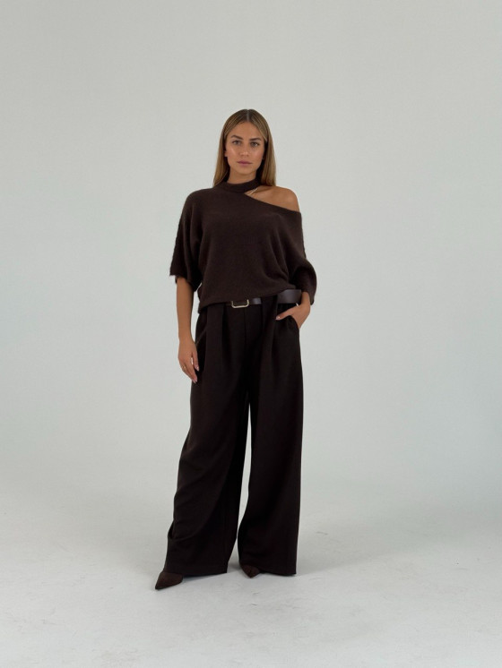 Palazzo trousers with belt