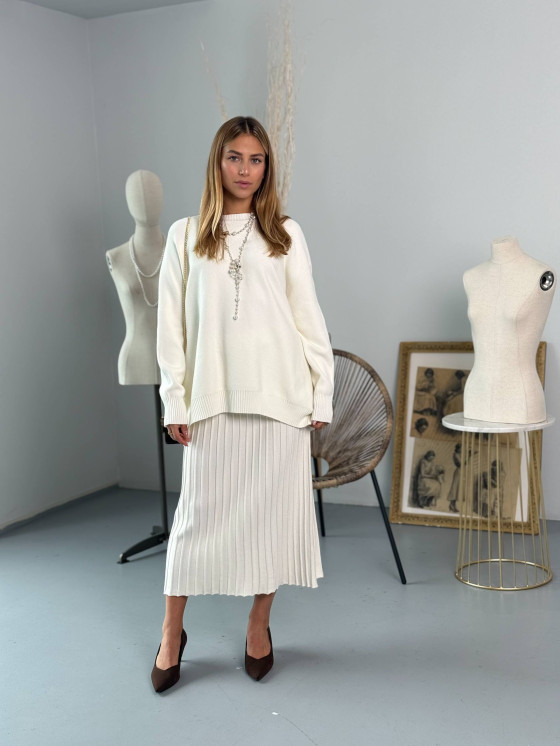 Pleated knit skirt