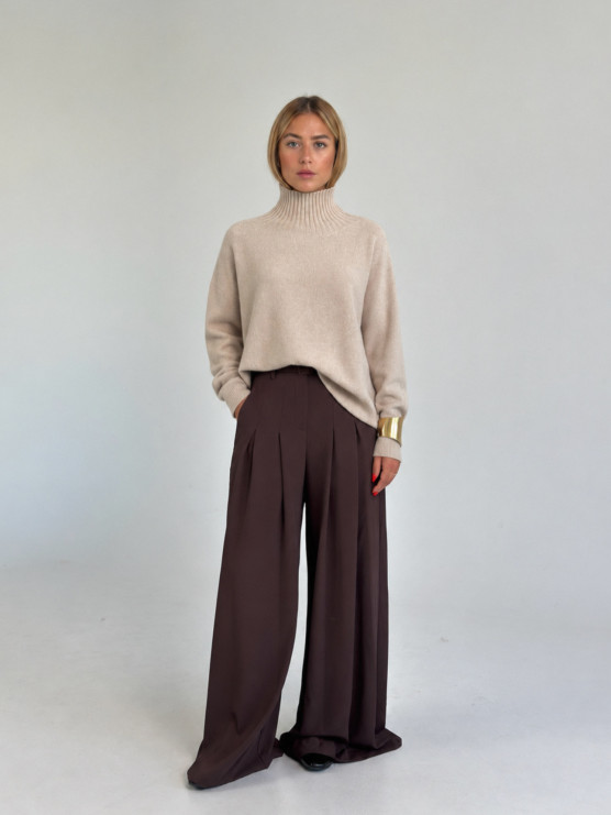 Pullover oversize collo alto a...