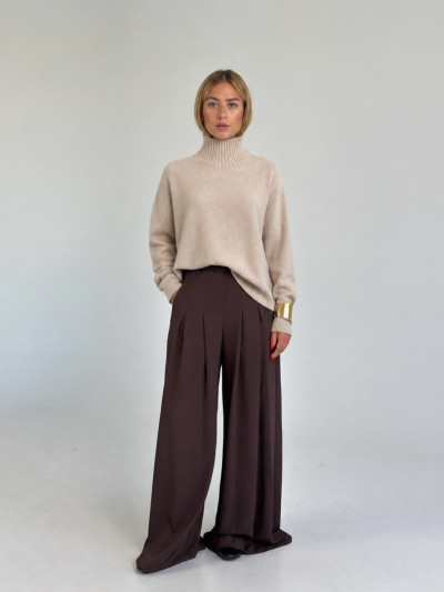 Pullover oversize collo alto a maniche lunghe