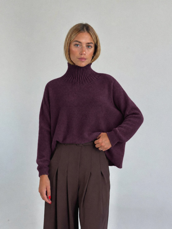 Oversized high-neck jumper with long...