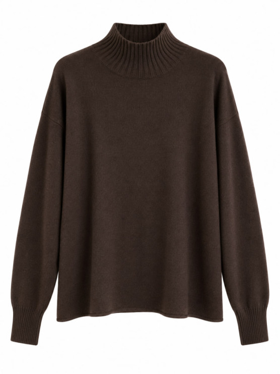 Oversized high-neck jumper with long...