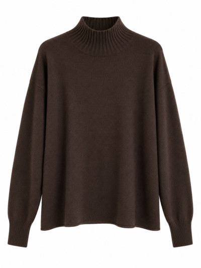 Pullover oversize collo alto a maniche lunghe