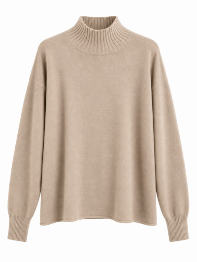 Pullover oversize collo alto a maniche lunghe