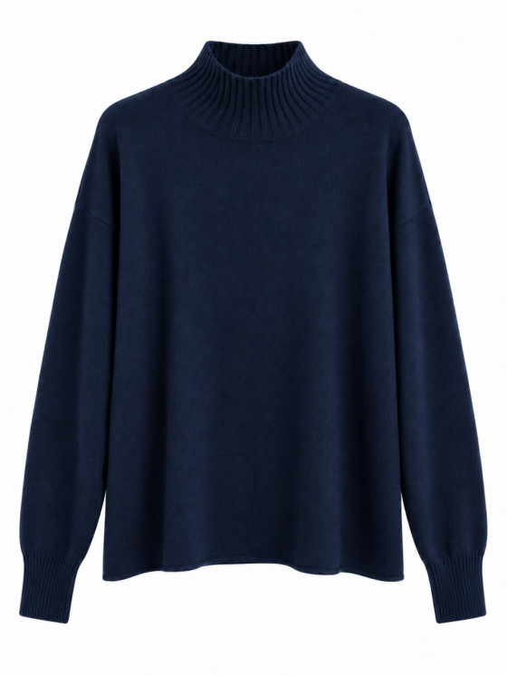Pullover oversize collo alto a maniche lunghe