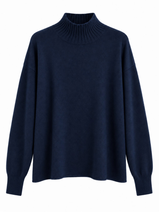 Pullover oversize collo alto a...