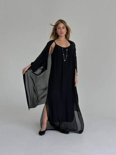 Cardigan lungo in seta