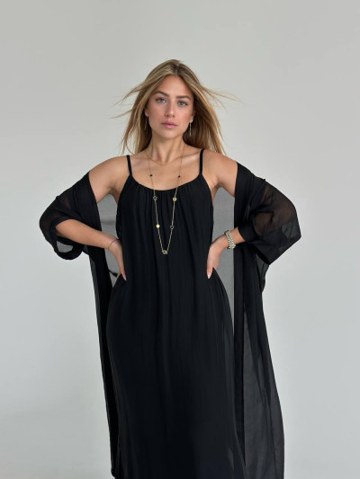 Cardigan lungo in seta