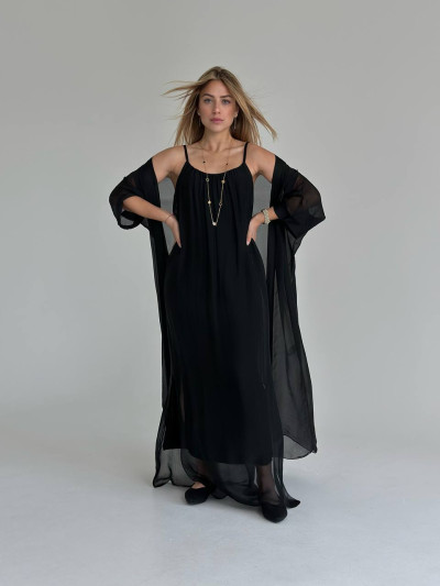 Cardigan lungo in seta