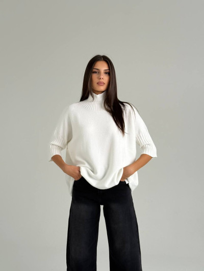Pulover oversize cu mînici trei sferturi