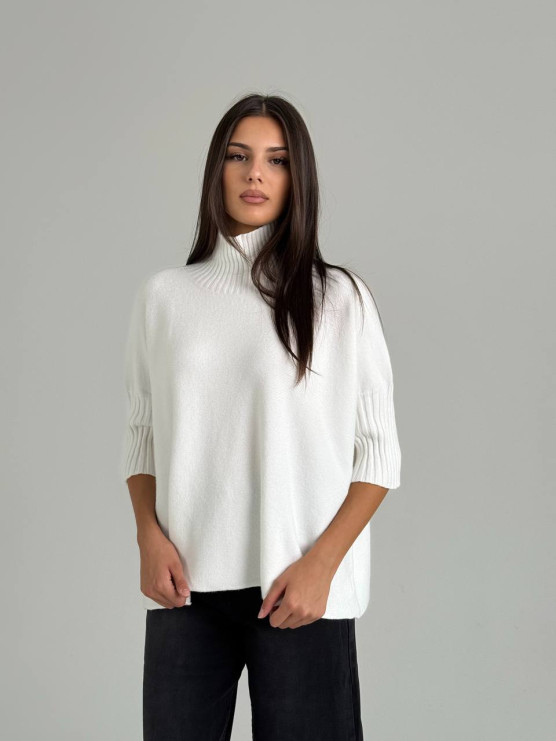 Pulover oversize cu mînici trei sferturi