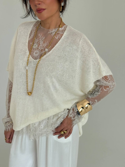 Pulover oversize realizat din in