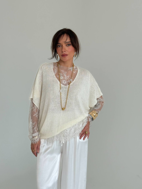 Pulover oversize realizat din in