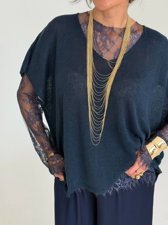 Pulover oversize realizat din in