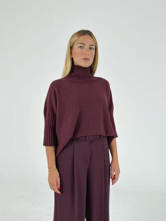 Pulover oversize cu mînici trei sferturi
