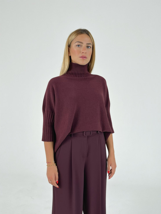 Pulover oversize cu mînici trei sferturi