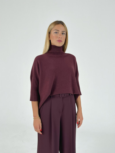 Pulover oversize cu mînici trei sferturi