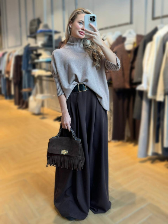 Pulover oversize cu mînici trei sferturi