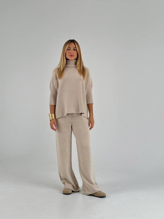 Pantalone dritto in maglia