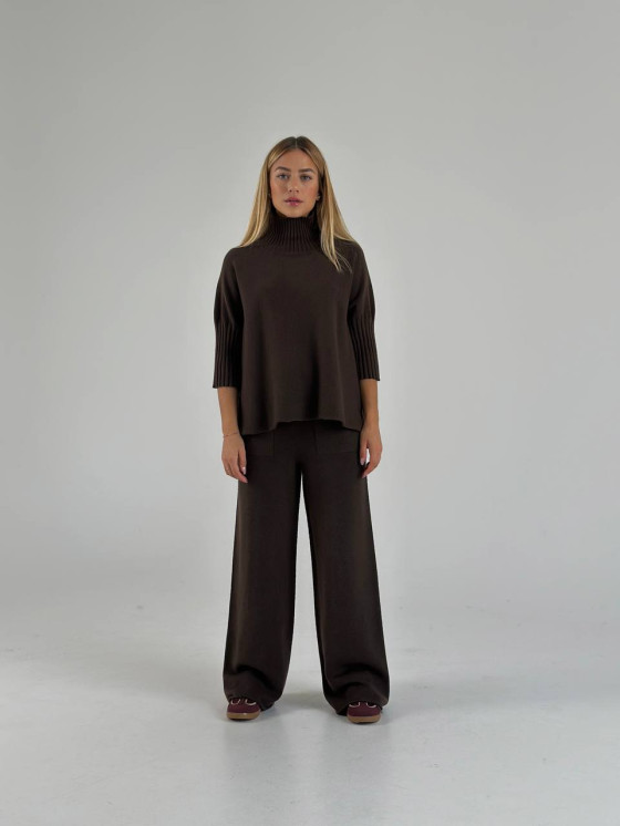 Pantalone dritto in maglia