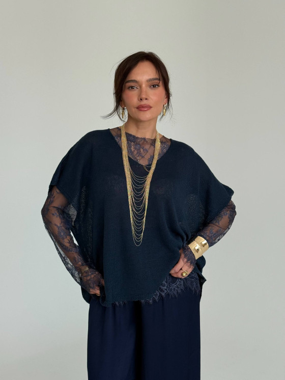Джемпер oversize из льна