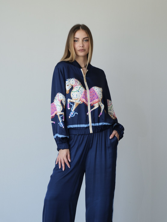 Комплект (Бомбер oversize + Брюки с...